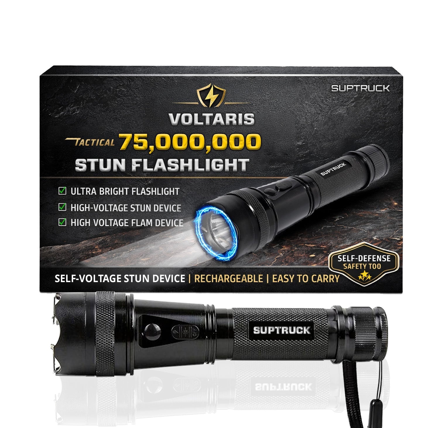 💥 2026 Flash Sale 75% OFF ️🔦 DefenSafeX Voltaris 75M Stun Flashlight⚡