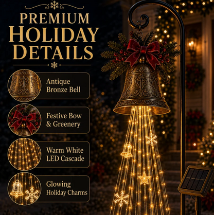 🔥Hot Sale 40% OFF🎄 Christmas Bell Cascade Solar Yard Light✨