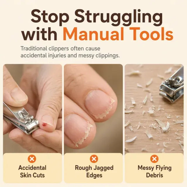 Time-Limited Special⏰2-in-1 Smart Electric Nail Trimmer & Polisher for All Ages 👨‍👩‍👧‍👦 – Blade-Free, Blood-Free & Stress-Free Nail Care! 💅