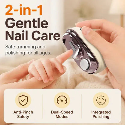 Time-Limited Special⏰2-in-1 Smart Electric Nail Trimmer & Polisher for All Ages 👨‍👩‍👧‍👦 – Blade-Free, Blood-Free & Stress-Free Nail Care! 💅