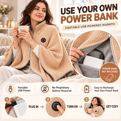 ⛄LIMITED-TIME 50% OFF‼️💞54K+ SOLD⭐🔥 USB HEATED WEARABLE SHAWL