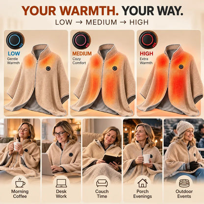 ⛄LIMITED-TIME 50% OFF‼️💞54K+ SOLD⭐🔥 USB HEATED WEARABLE SHAWL