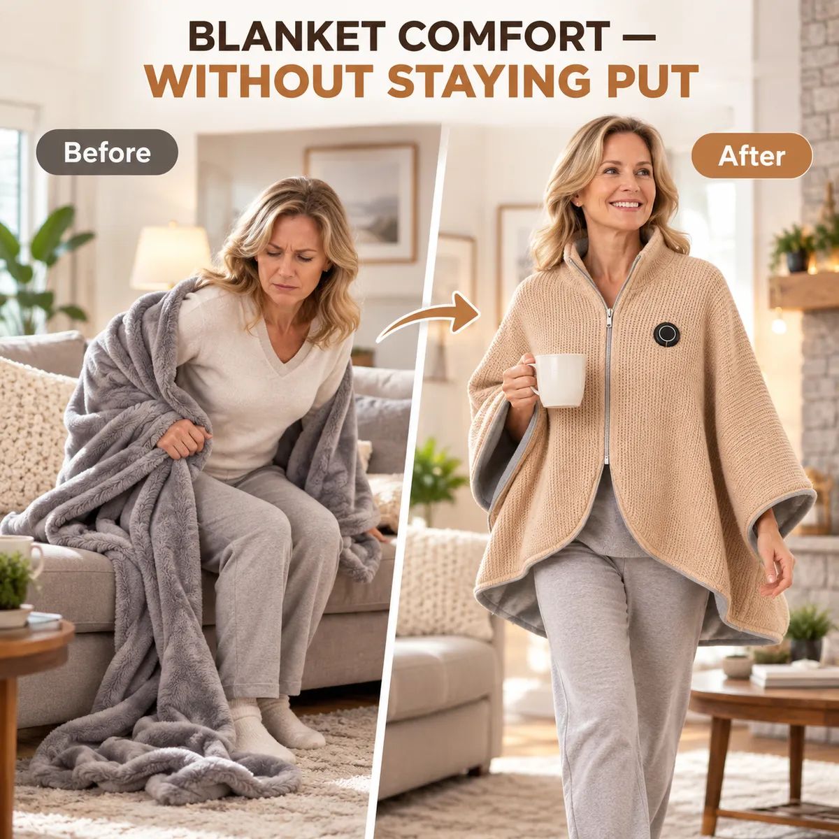 ⛄LIMITED-TIME 50% OFF‼️💞54K+ SOLD⭐🔥 USB HEATED WEARABLE SHAWL